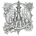 chess board tattoo design idea