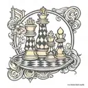 chess board tattoo design idea