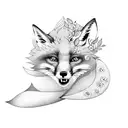 Fox with lemons tattoo design idea