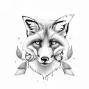 Fox with lemons tattoo design idea