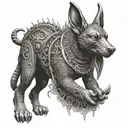 Anubis and the scales of life tattoo design idea