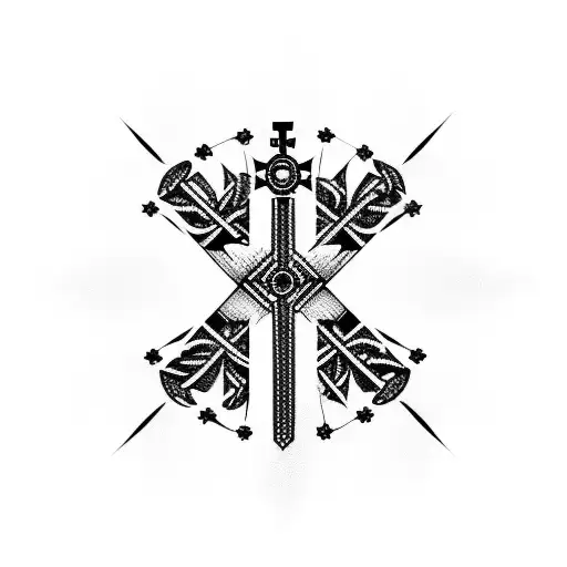 cross with semicolon tattoo design idea