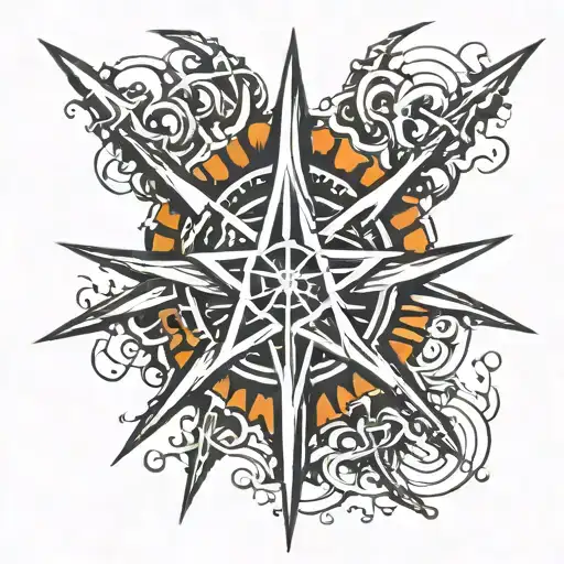 chaos star with beams tattoo design idea