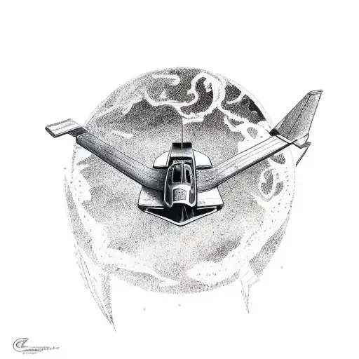 A Metro 6R4 rally car floating in space with an eagle soaring above tattoo design idea