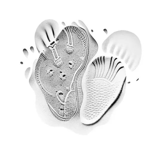footprints in sand tattoo design idea