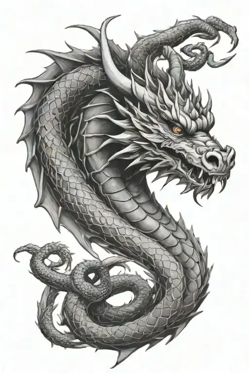 dragon tattoo, head on the hand, body across the arm tattoo design idea