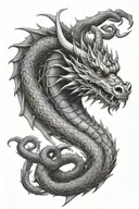dragon tattoo, head on the hand, body across the arm tattoo design idea