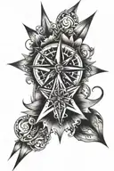 wind rose forearm tattoo design idea