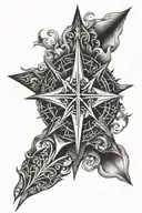 wind rose forearm tattoo design idea