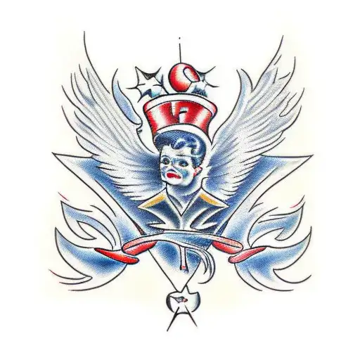 falling angel tattoo design idea