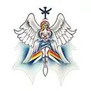 falling angel tattoo design idea