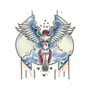 falling angel tattoo design idea