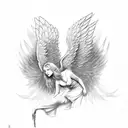 falling angel tattoo design idea