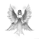 falling angel tattoo design idea