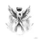 falling angel tattoo design idea