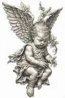 baby angel tattoo design idea