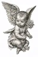 baby angel tattoo design idea