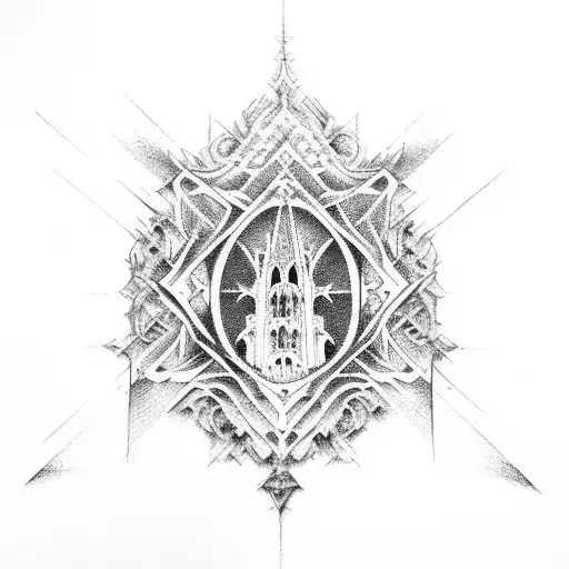 gothic Cathedral  tattoo design idea