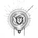lightbulb with septmers birt flower in the middle and writing that says let your light shine tattoo design idea