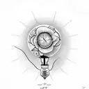 lightbulb with septmers birt flower in the middle and writing that says let your light shine tattoo design idea