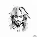 pinocchio nose in jack sparrow eyes tattoo design idea