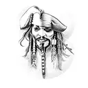 pinocchio nose in jack sparrow eyes tattoo design idea