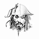 pinocchio nose in jack sparrow eyes tattoo design idea