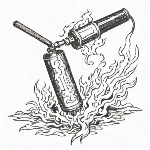 flames with friction match and Molotov   tattoo design idea