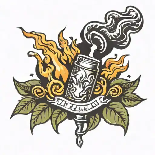 flaming Molotov tattoo design idea