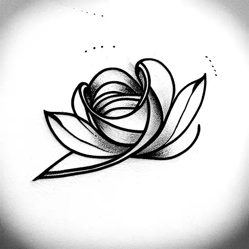 seven petal flower with the incorporated letter l tattoo design idea