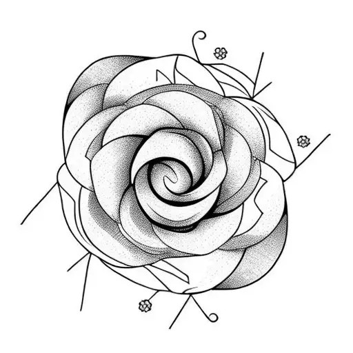 seven petal flower with the letter L tattoo design idea