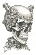 man in the arena skull tattoo design idea
