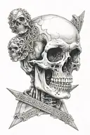 man in the arena skull tattoo design idea