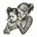 mother daughter granddaughter looking tattoo design idea