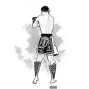 A muay thai fighter executing a devastating knee strike tattoo design idea