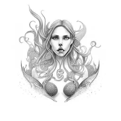 sirens call mermaid tattoo design idea