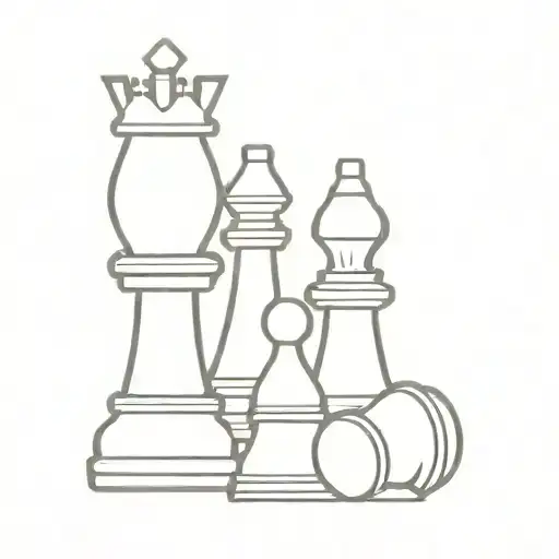 Chess pieces arranged in a minimalist design tattoo design idea