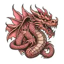 Sicily, Dragon, Pink tattoo design idea