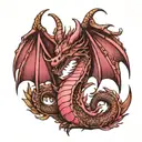 Sicily, Dragon, Pink tattoo design idea