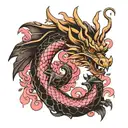 Sicily, Dragon, Pink tattoo design idea