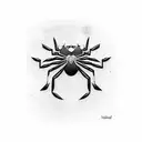 Spider-Man playing a guitar in a blackwork style tattoo design idea