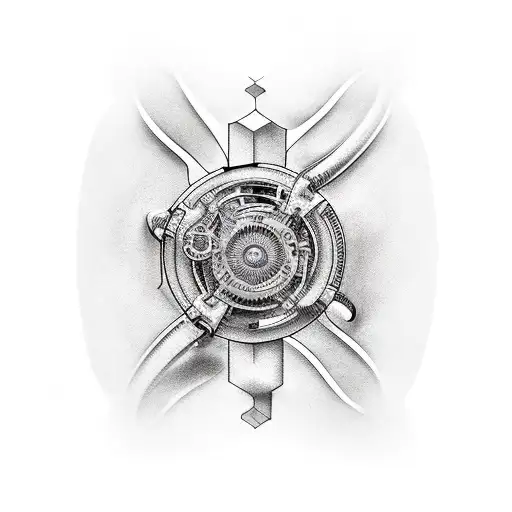 bio-mechanical  tattoo design idea