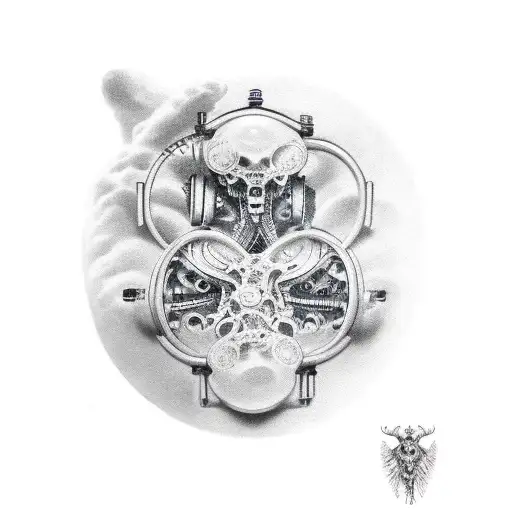 bio-mechanical  tattoo design idea