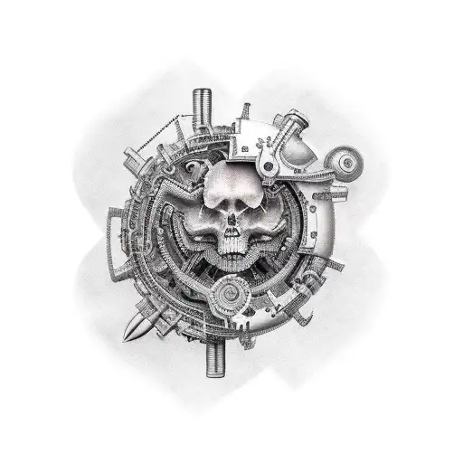 bio-mechanical sleeve  tattoo design idea