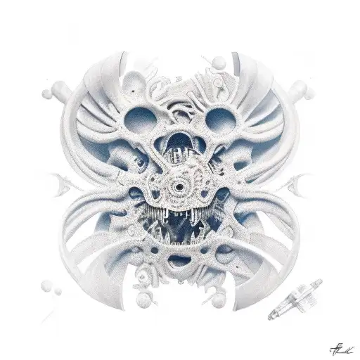 bio-mechanical sleeve  tattoo design idea