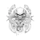 bio-mechanical sleeve  tattoo design idea