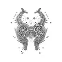 bio-mechanical sleeve  tattoo design idea