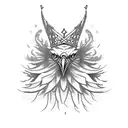 A regal blackwork eagle with a crown and a menacing aura, representing the combination of prestige and wickedness tattoo design idea