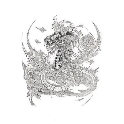 Johnny Silverhand and Vi tattoo design idea