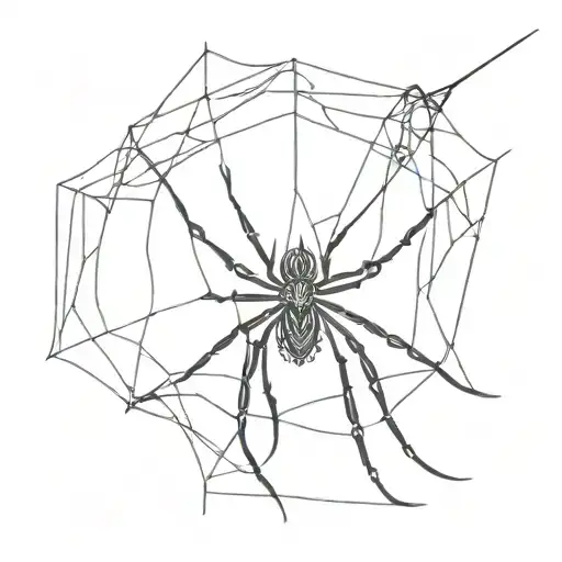 cybercigilism spider hanging from web  tattoo design idea